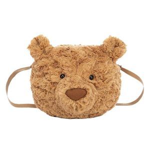 Bear Crossbody Bag 3D Cute Crossbody Bag Plush Casual Messenger Bag Shoulder :>